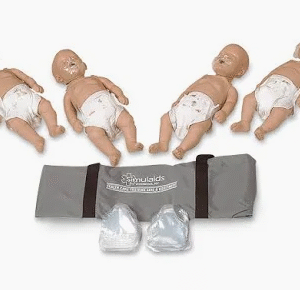 Sani-Baby CPR Manikin 4 pk w/Carry Bag by Simulaids.